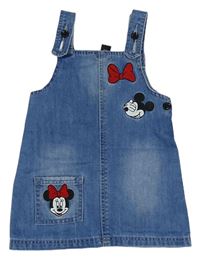 Modré riflové šaty s Minnie a Mickeym zn. Primark