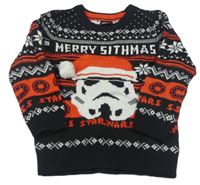 Černo-bílo-červený svetr s norským vzorem - Star Wars