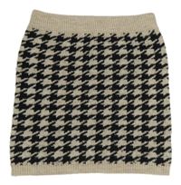 Šmetanovo-černá vzorovaná úpletová sukně Primark