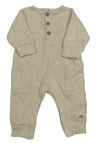 Smetanový žebrovaný overal 