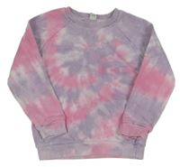 Lila-růžová batikovaná mikina Tu