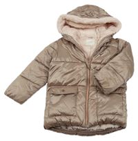 Starorůžová šusťáková zimní bunda s kapucí Next