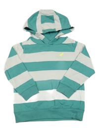 Zeleno-bílá pruhovaná mikina s dinem a kapucí M&S