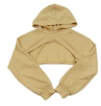 Písková crop mikina s kapucí Shein