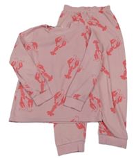 Růžové fleecové pyžamo s humry M&S