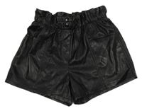 Černé koženkové kraťasy Dunnes