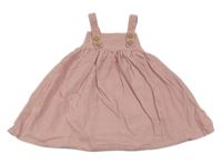 Růžové manšestrové laclové šaty F&F