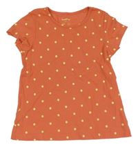 Lososovo-žluté puntíkaté tričko Lupilu