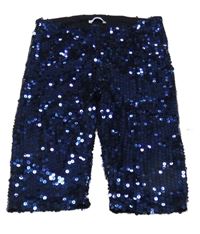 Tmavomodré kraťasy s flitry 