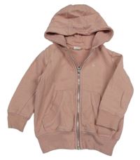 Růžová propínací mikina s kapucí Next