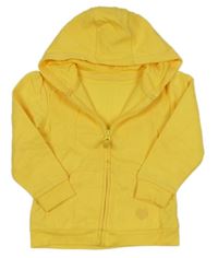 Žlutá propínací mikina se srdíčkem a kapucí Dunnes Stores