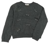 Tmavošedý svetr s mašlemi H&M