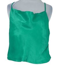 Dámský zelený saténový crop top s vodou Zara 