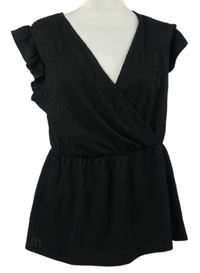 Dámská černá strukturovaná peplum halenka zn. Very 