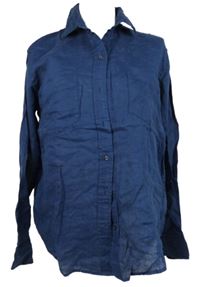 Dámská tmavomodrá lněná halenka GAP 