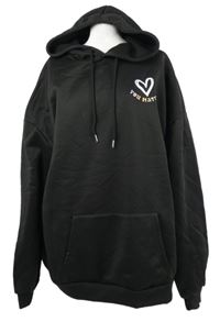 Dámská černá oversized mikina s nápisy a kapucí vel. 5XL