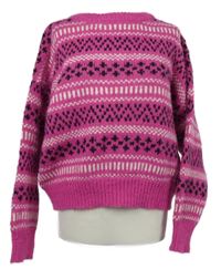 Dámský fuchsiovo-černý vzorovaný krátký svetr Primark