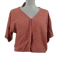 Nové - Dámské růžové vzorované svetrové bolerko TU 