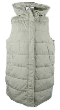 Dámská smetanová šusťáková zateplená vesta s kapucí Xside 