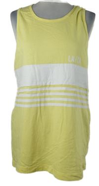 Pánské žluto-bílé tílko s pruhy ACW85