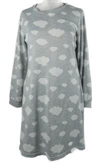 Dámská šedá noční košile s mráčky 