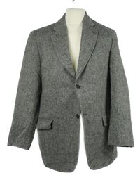 Pánské šedo-černé melírované vlněné sako C&A 