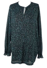 Dámská tmavomodro-modrá vzorovaná tylová tunika Samoon 