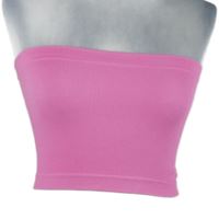 Dámský růžový žebrovaný bandeau top 