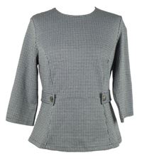 Dámská černo-bílá vzorovaná peplum halenka H&M