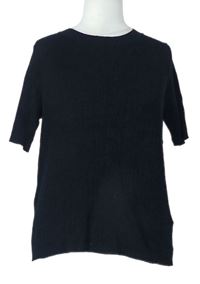 Dámské černé žebrované svetrové tričko TU 