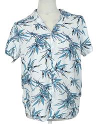 Pánská bílo-modrá vzorovaná košile Primark 