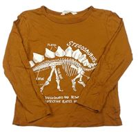 Rezavé triko s dinosaurem H&M