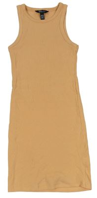 Meruňkové žebrované bavlněné šaty New Look