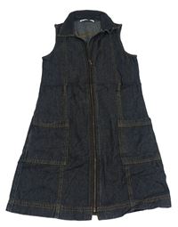 Černé riflové propínací šaty s límečkem M&S