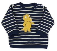 Tmavomodro-bílá pruhovaná mikina s dinem M&S