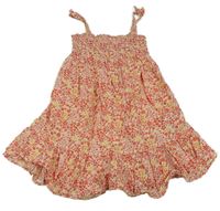 Bílé květinové žabičkové šaty Primark