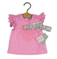 2set- růžové tričko s kytičkami+ čelenka Primark