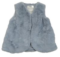Světlemodrá kožešinová zateplená vesta M&S