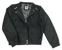 Tmavošedá semišová jarní bunda 