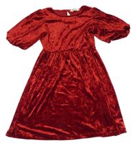 Červené sametové šaty H&M