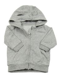 Světlešedá propínací mikina a kapucí George