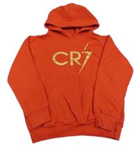 Červená mikina s potiskem a kapucí 