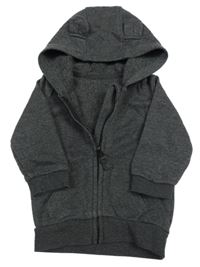 Tmavošedá propínací mikina s kapucí George