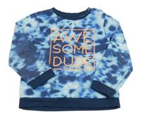 Tmavomodro-modrá mikina s nápisem Pep&Co