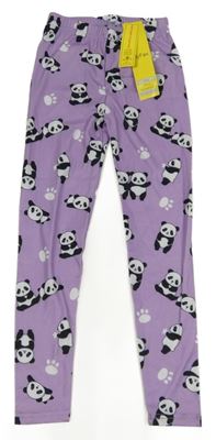 Nové - Fialové legíny s pandami 
