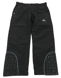 Černé šusťákové capri kalhoty s logem Adidas