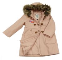 Růžovo-bílý flaušový kabát s Peppa pig a kapucí C&A