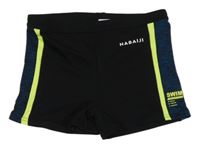 Černo-modré nohavičkové plavky s logem nabaji