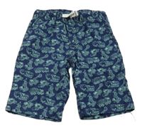 Tmavomodré plátěné kraťasy s auty Kiki&Koko