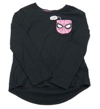 Černé triko s růžovým Spidermanem Marvel